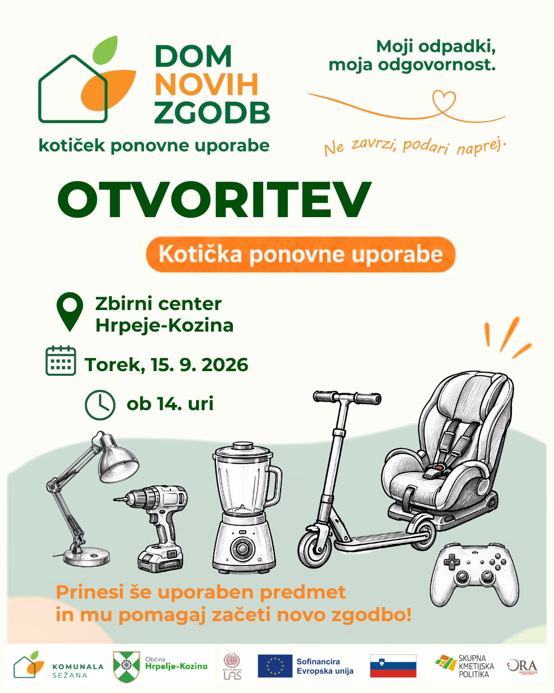 VABILO ODRTJE KOTICKEK PONOVNE UPORABE ZC HRPELJE KOZINA