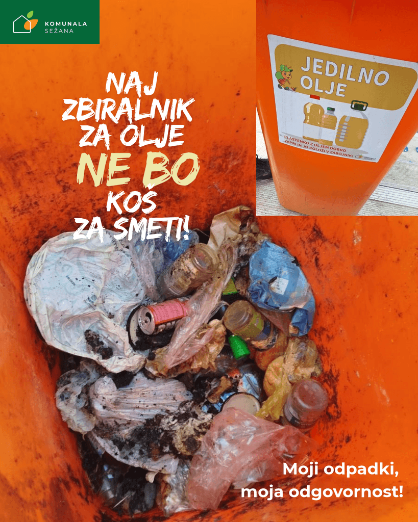 SMETI KI NE SODIJO V ZABOJNIK ZA JEDILNO OLJE